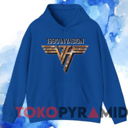 Vintage Van Halen 1980 Invasion T-shirt 3 Vintage Van Halen 1980 Invasion T shirt Blue Hoodie