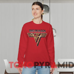 Vintage Van Halen 1980 Invasion T-shirt 2 Vintage Van Halen 1980 Invasion T shirt Red Sweatshirt