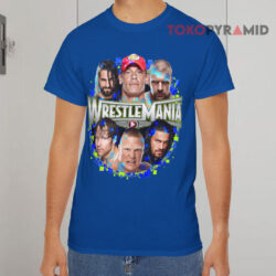 Vintage WWE Big Boys' Wrestlemania Shirt 4 Vintage Wwe Big Boys Wrestlemania Blue T shirt