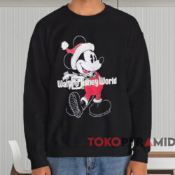 Walt Disney World Mickey Mouse Christmas T-shirt 4 Walt Disney World Mickey Mouse Christmas T shirt Black Sweatshirt