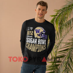 Washington Huskies 2024 Sugar Bowl Champs Black Long sleeved