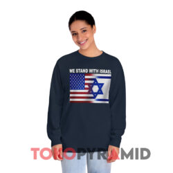 We Stand With Israel Navy Long sleeved