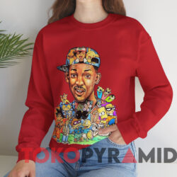 Will Smith Mashup Cartoon Characters T-shirt 2 Will Smith Mashup Cartoon Characters T shirt Red Sweatshirt
