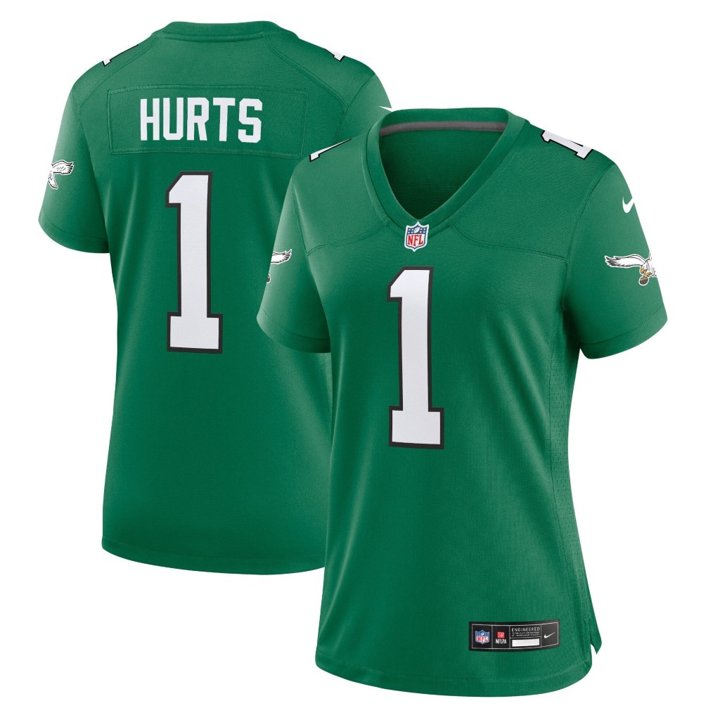 Women’s Philadelphia Eagles Jalen Hurts Kelly Green Game Player Jersey TokoPyramid