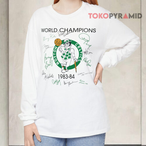 World Champions Boston Celtics Logo Signatures Long sleeved