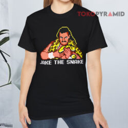 Wwe Jake The Snake Roberts Pixel Black T shirt