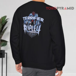 WWE Rhea Ripley Terrifier Bloody Shirt 4 Wwe Rhea Ripley Terrifier Bloody Sweatshirt Back