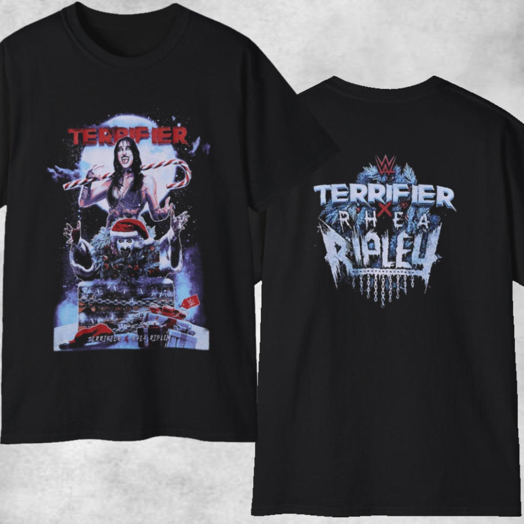 Wwe Rhea Ripley Terrifier Bloody T shirt Wwe Rhea Ripley Terrifier Bloody T shirt