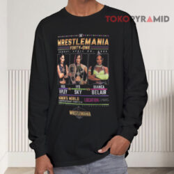 WWE WrestleMania 41 Bianca Belair Vs Rhea Ripley Vs Iyo Sky Shirt 3 Wwe Wrestlemania 41 Bianca Belair Vs Rhea Ripley Vs Iyo Sky Long sleeved Front