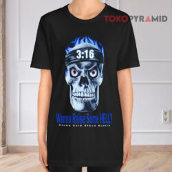 Wwf Vintage Stone Cold Steve Austin 3 16 Wanna Raise Some Hell 1998 Skull Black T shirt