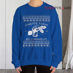 Xmas Schrute Farms Bed And Breakfast Blue Sweatshirt