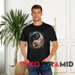 Yin Yang Death and Angel 3 Yin Yang Death And Angel Man Black T shirt