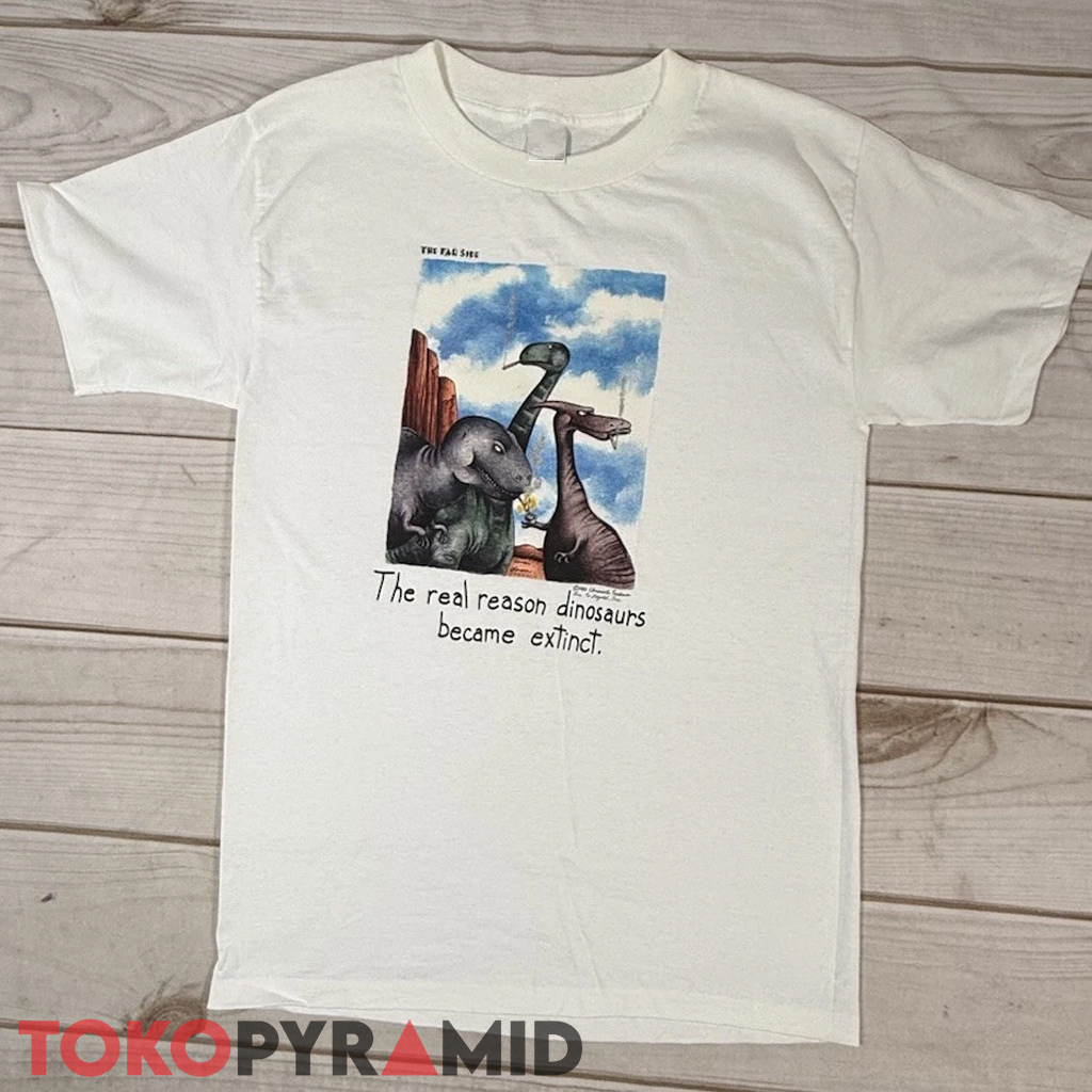 the far side real reason dinosaurs became extinct White T shirt the far side real reason dinosaurs became extinct White T shirt